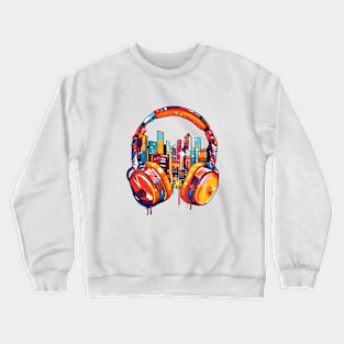 Headphone Music Non Stop Fun Urbain City Life Crewneck Sweatshirt